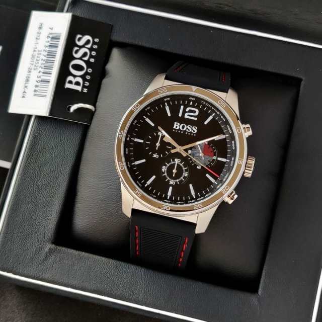  Shop Authentic Hugo Boss Professional Black Dial Black Silicone Strap Watch for Men - 1513525 - Luxxuri