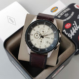  Shop Authentic Fossil Dillinger Chronograph White Dial Brown Leather Strap Watch for Men - FS5674 - Luxxuri