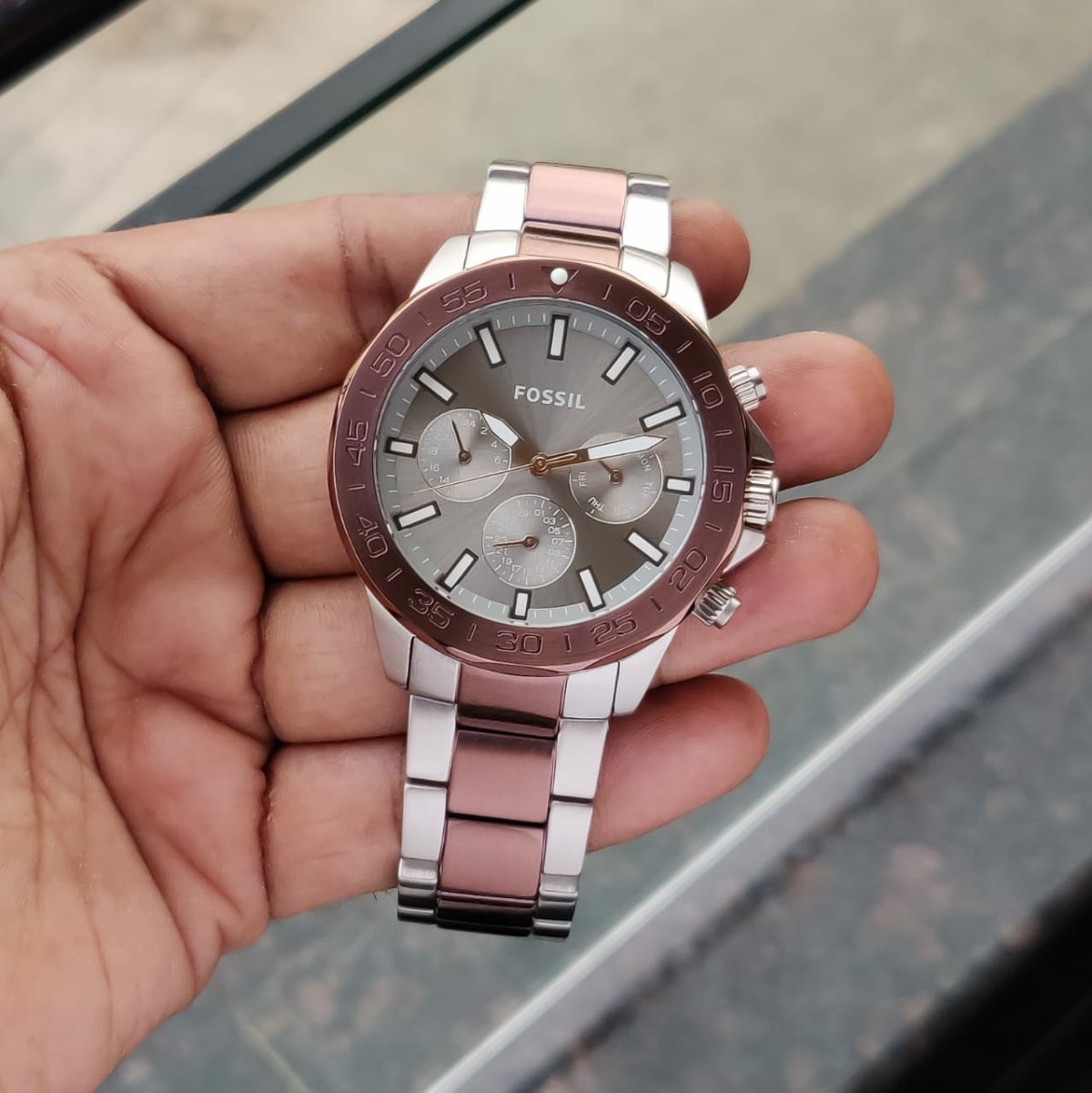  Shop Authentic Fossil Bannon Multifunction Brown Dial Two Tone Steel Strap Watch for Men - BQ2502 - Luxxuri