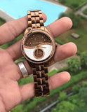  Shop Authentic Michael Kors Lauryn Rose Gold Dial Brown Steel Strap Watch for Women - MK3757 - Luxxuri