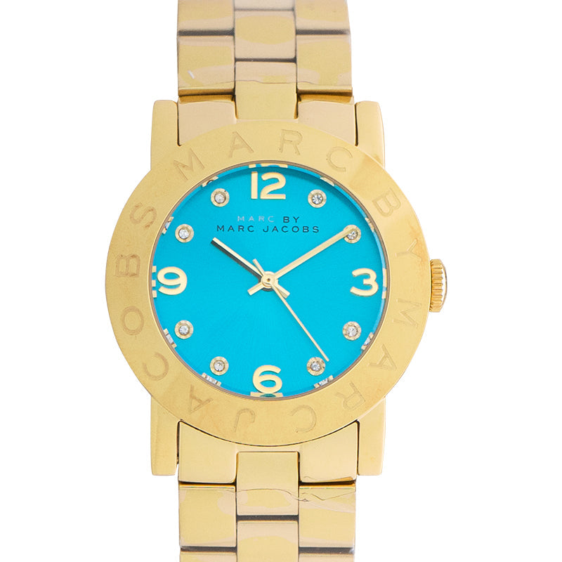  Shop Authentic Marc Jacobs Amy Blue Dial Gold Steel Strap Watch for Women - MBM3220 - Luxxuri