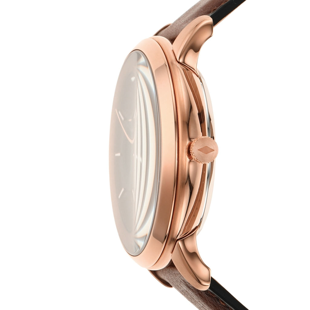  Shop Authentic Fossil Neutra Automatic Skeleton Black Dial Brown Leather Strap Watch for Men - ME3195 - Luxxuri