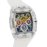  Shop Authentic Guess Phoenix Polycarbonate Clear Multi-function Black Dial Clear Rubber Strap Watch for Men - GW0499G3 - Luxxuri