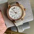  Shop Authentic Michael Kors Sidney Chronograph White Dial Beige Leather Strap Watch For Women - MK6949 - Luxxuri
