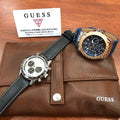  Shop Authentic Guess Legacy Analog Blue Dial Blue Denim Strap Watch for Men - W1058G1 - Luxxuri