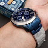  Shop Authentic Fossil Grant Chronograph Blue Dial Blue Steel Strap Watch for Men - FS5230 - Luxxuri