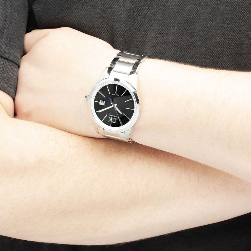  Shop Authentic Calvin Klein Bold Black Dial Silver Steel Strap Watch for Men - K2246107 - Luxxuri