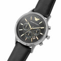  Shop Authentic Emporio Armani Giovanni Analog Black Dial Black Leather Strap Watch For Men - AR11431 - Luxxuri