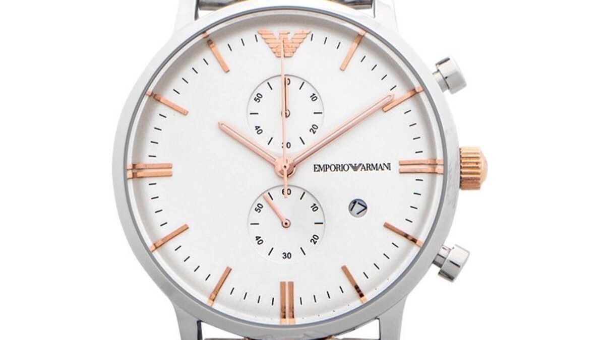  Shop Authentic Emporio Armani Chronograph White Dial Two Tone Steel Strap Watch For Men - AR0399 - Luxxuri