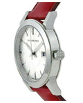  Shop Authentic Burberry The City Silver Dial Red Leather Strap Watch for Women - BU9129 - Luxxuri