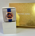  Shop Authentic Michael Kors Janelle Three Hand Blue Dial Blue Rubber Strap Watch For Women - MK7140 - Luxxuri