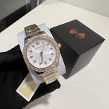  Shop Authentic Michael Kors Tibby Three Hand Crystals Silver Dial Two Tone Steel Strap Watch for Women - MK4576 - Luxxuri