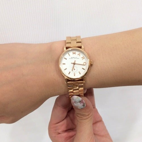  Shop Authentic Marc Jacobs Baker White Dial Rose Gold Steel Strap Watch for Women - MBM3248 - Luxxuri
