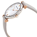  Shop Authentic Emporio Armani Gianni T Bar Quartz Mother of Pearl Dial White Leather Strap Watch For Women - AR1965 - Luxxuri