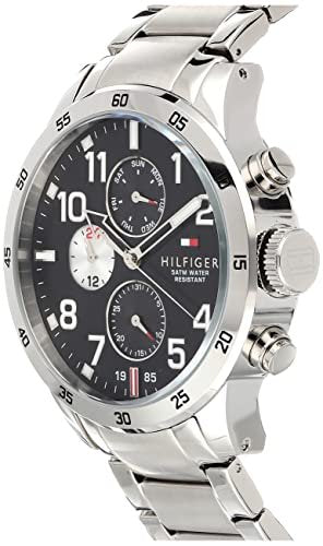 Shop Authentic Tommy Hilfiger Cool Sport Multifunction Black Dial Silver Steel Strap Watch for Men - 1791141 - Luxxuri
