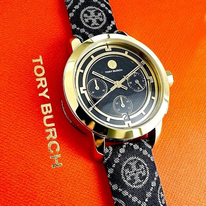 Tory Burch The Miller Chronograph Blue Dial Blue Jacquard Strap Watch for Women - TBW1038