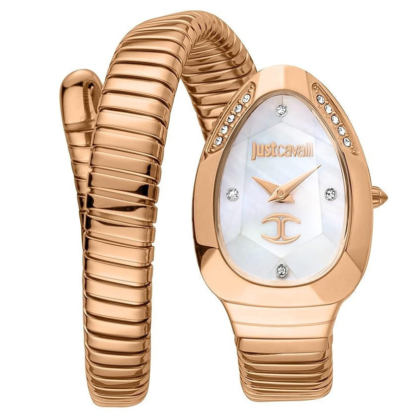 Just Cavalli Glam Evo 4 Mother of Pearl Dial Rose Gold Steel Strap Watch for Women - JC1L229M0045