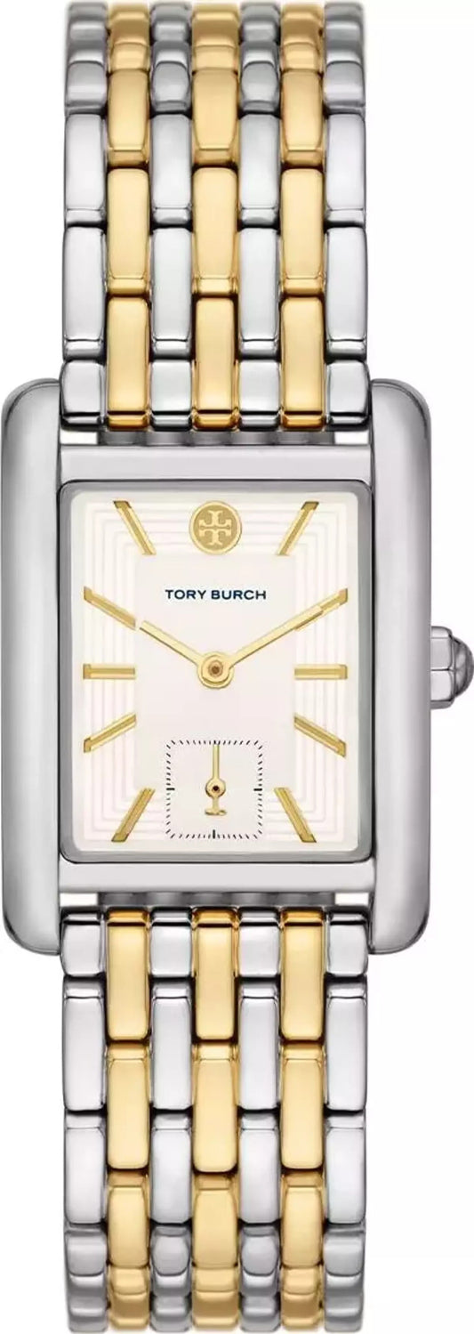 Tory Burch Eleanor White Dial Two Tone Steel Strap Watch for Women - TBW1070