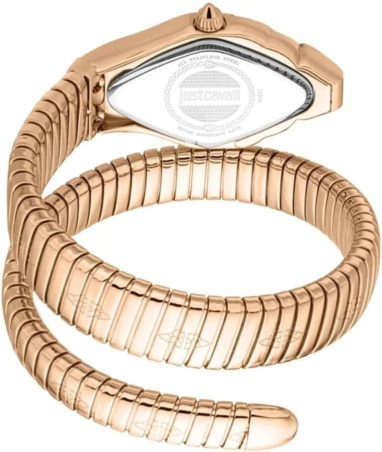 Just Cavalli Ferocious Green Dial Rose Gold Steel Strap Watch for Women - JC1L306M0055