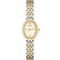 Tory Burch Oval White Dial Two Tone Steel Strap Watch for Women - TBW6033