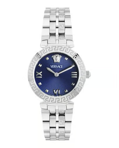 Versace Daphnis Analog Blue Dial Silver Steel Strap Watch for Women - VEOCA0124