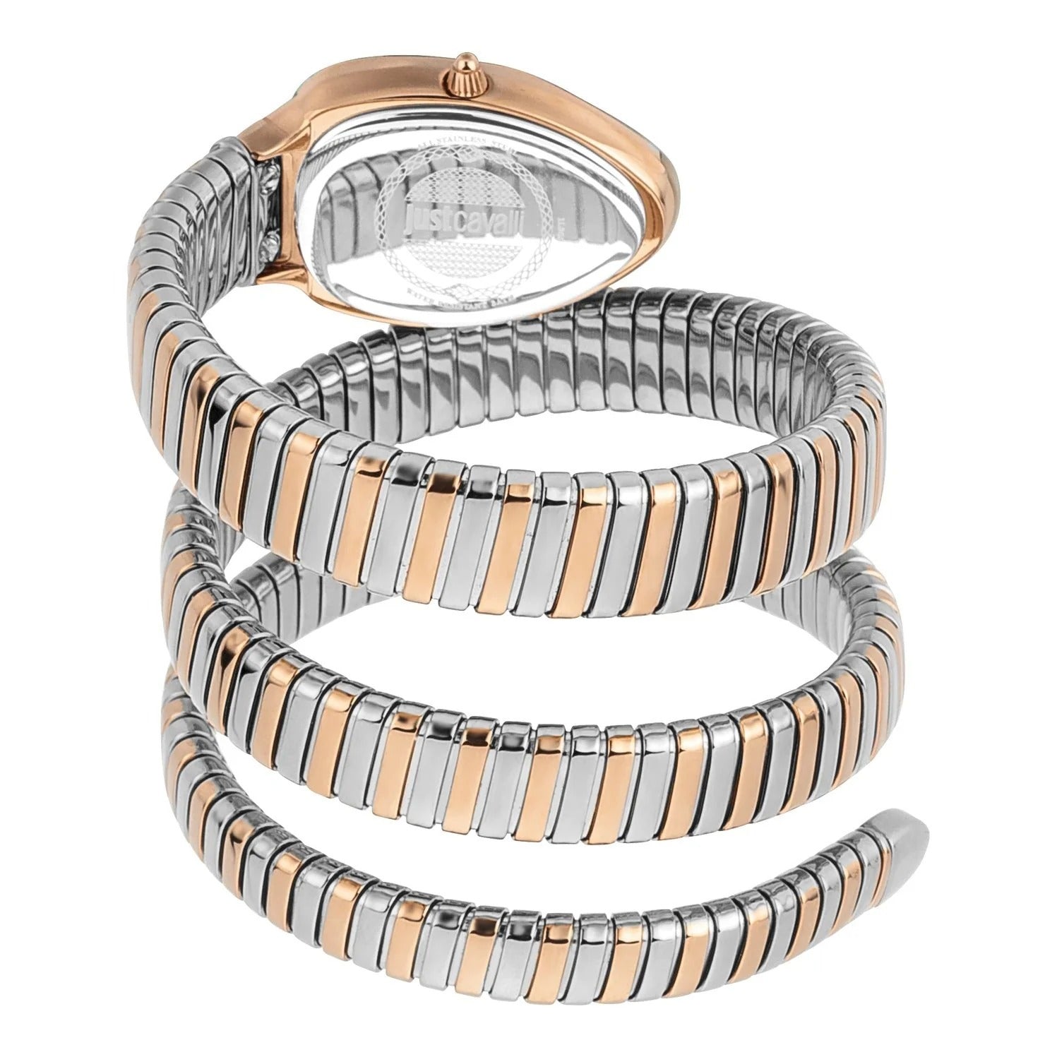 Just Cavalli Glam Evo 4 White Dial Two Tone Steel Strap Watch for Women - JC1L209M0075