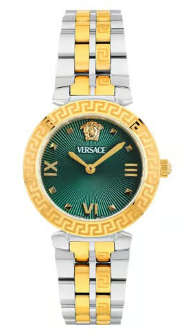  Shop Authentic Versace Daphnis Quartz Green Dial Two Tone Steel Strap Watch for Women - VEOCA0424 - Luxxuri