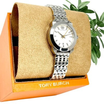 Tory Burch Whitney Ivory White Dial Silver Steel Strap Watch for Women - TBW8001