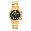  Shop Authentic Versace Greca Logo Quartz Black Dial Gold Steel Strap Watch for Men - VE8G00624 - Luxxuri