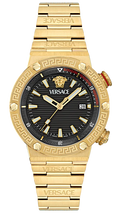  Shop Authentic Versace Greca Logo Quartz Black Dial Gold Steel Strap Watch for Men - VE8G00624 - Luxxuri