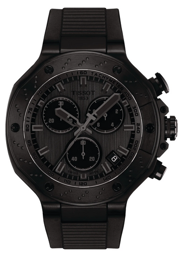 Tissot T-Race Chronograph Black Dial Black Rubber Strap Watch for Men - T141.417.37.061.00