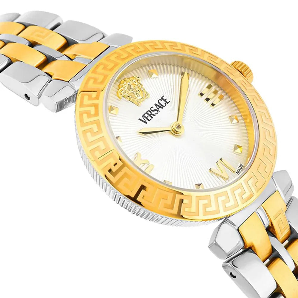  Shop Authentic Versace Daphnis White Dial Two Tone Steel Strap Watch for Women - VEOCA0324 - Luxxuri