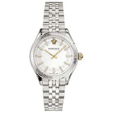  Shop Authentic Versace Hellenyium Quartz White Dial Silver Steel Strap Watch for Women - VEHU00320 - Luxxuri