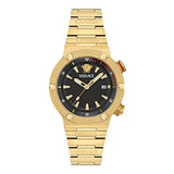  Shop Authentic Versace Greca Logo Quartz Black Dial Gold Steel Strap Watch for Men - VE8G00624 - Luxxuri