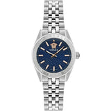  Shop Authentic Versace V-Code Analog Blue Dial Silver Steel Strap Watch for Women - VE8I00324 - Luxxuri