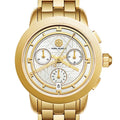 Tory Burch Classic Chronograph White Dial Gold Steel Strap Watch for Women - TBW1032