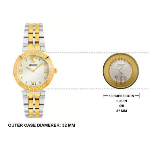  Shop Authentic Versace Daphnis White Dial Two Tone Steel Strap Watch for Women - VEOCA0324 - Luxxuri