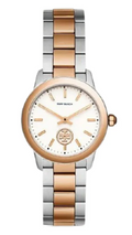 Tory Burch Collins White Dial Two Tone Steel Strap Watch for Women - TBW1305