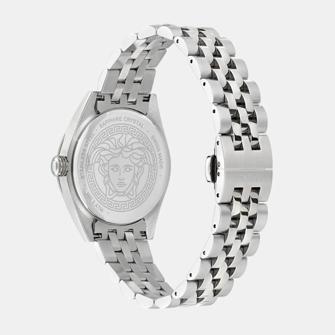  Shop Authentic Versace V-Code Analog Blue Dial Silver Steel Strap Watch for Women - VE8I00324 - Luxxuri