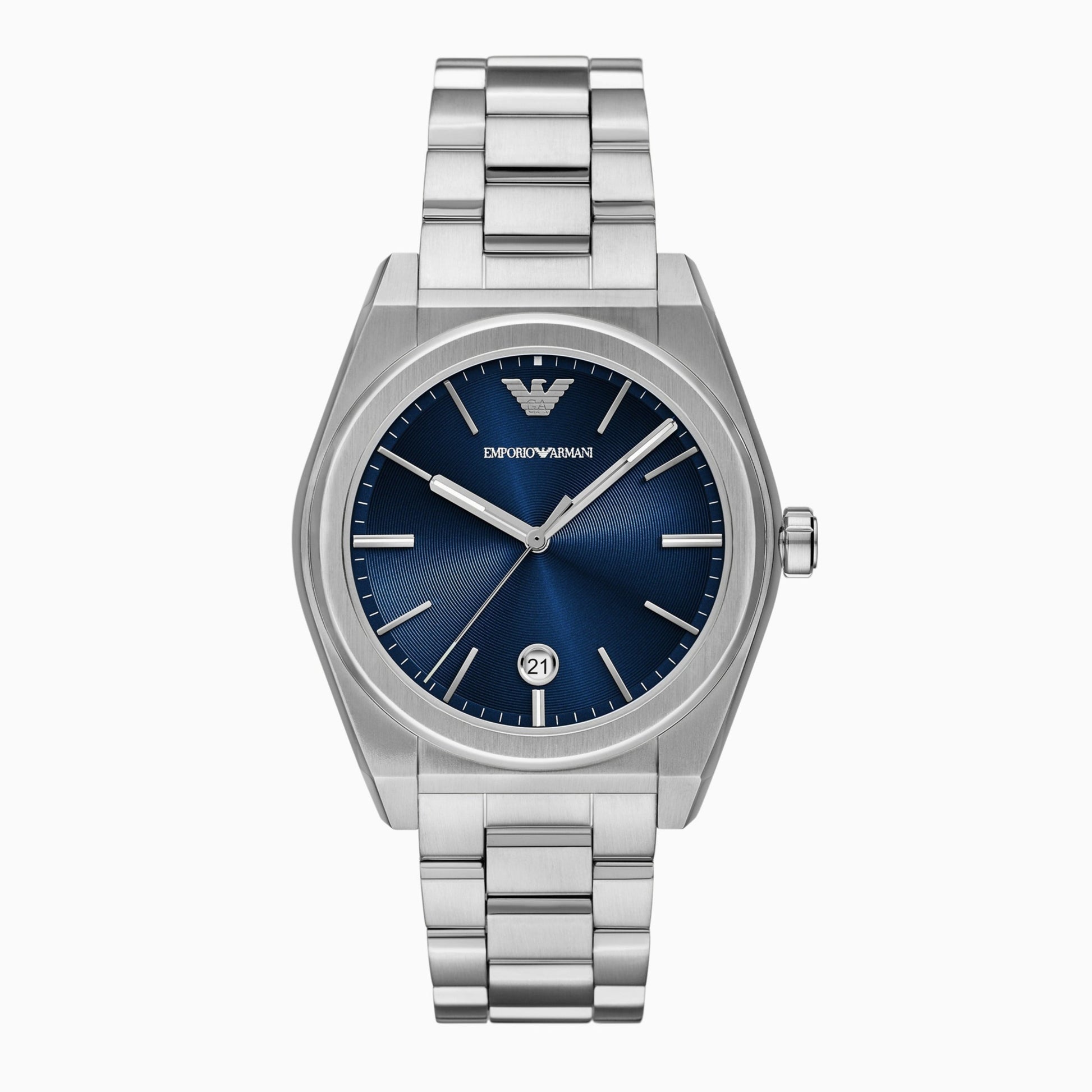  Shop Authentic Emporio Armani Frederico Analog Blue Dial Silver Steel Strap Watch for Men - AR11620 - Luxxuri