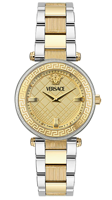  Shop Authentic Versace Reve Analog Gold Dial Two Tone Steel Strap Watch for Women - VE8B00324 - Luxxuri