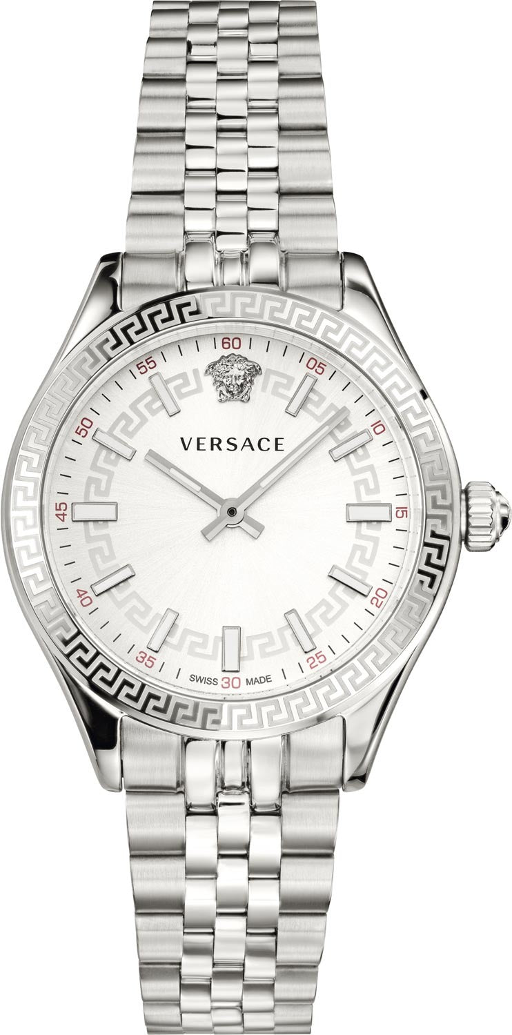  Shop Authentic Versace Hellenyium Quartz White Dial Silver Steel Strap Watch for Women - VEHU00320 - Luxxuri