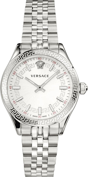 Shop Authentic Versace Hellenyium Quartz White Dial Silver Steel Strap Watch for Women - VEHU00320 - Luxxuri