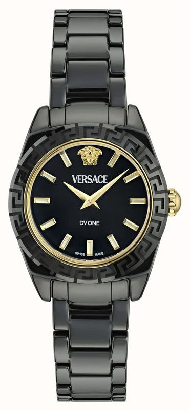  Shop Authentic Versace DV One Mini Black Dial Black Steel Strap Watch for Women - VE9F00124 - Luxxuri