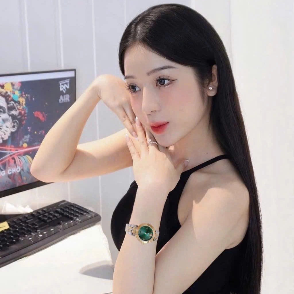  Shop Authentic Versace Daphnis Quartz Green Dial Two Tone Steel Strap Watch for Women - VEOCA0424 - Luxxuri