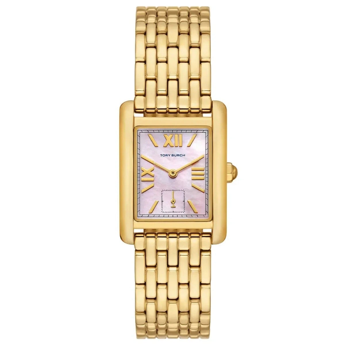 Tory Burch Eleanor Mother of Pearl Pink Dial Gold Steel Strap Watch for Women - TBW1077
