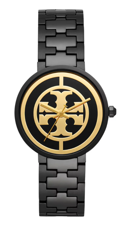 Tory Burch Reva Black Dial Black Steel Strap Watch for Women - TBW4039