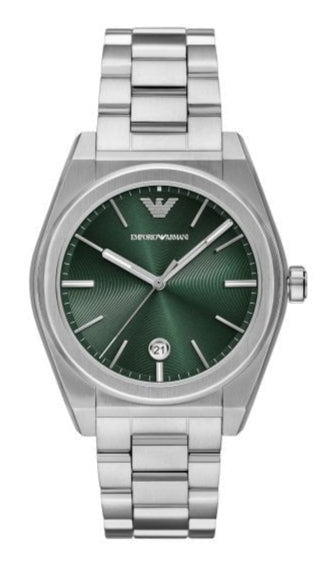  Shop Authentic Emporio Armani Frederico Analog Green Dial Silver Steel Strap Watch for Men - AR11621 - Luxxuri