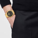  Shop Authentic Versace Greca Logo Quartz Black Dial Gold Steel Strap Watch for Men - VE8G00624 - Luxxuri