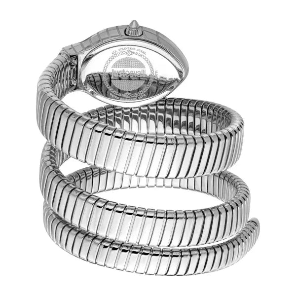 Just Cavalli Classico Lungo Blue Dial Silver Steel Strap Watch for Women - JC1L248M0015